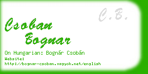 csoban bognar business card